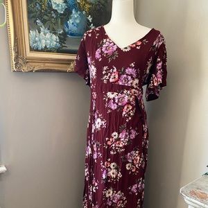 Torrid maroon floral dress